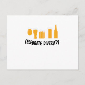 Carte Postale Célébrez la diversité de la bière Drôle Drinker Ca