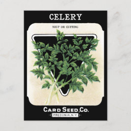 Carte Postale Célery Seed Packet vert Black Vegetable Garden