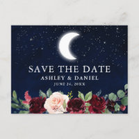 Céleste Bleu Lune Étoiles Floral Enregistrer La Da