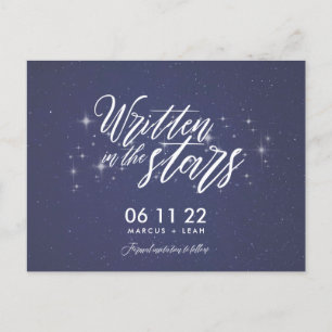 Carte Postale Céleste écrit dans les étoiles Enregistrer la date