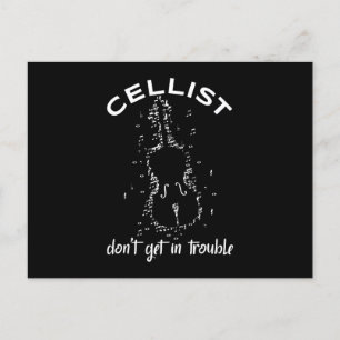 Carte Postale Cellin Cello Cellist Musicien Chaîne Instrument
