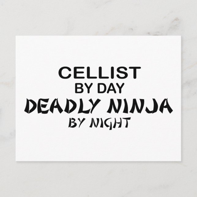 Carte Postale Cellist Deadure Ninja par nuit (Devant)