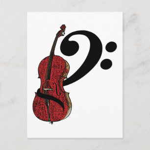 Carte Postale Cello Clef