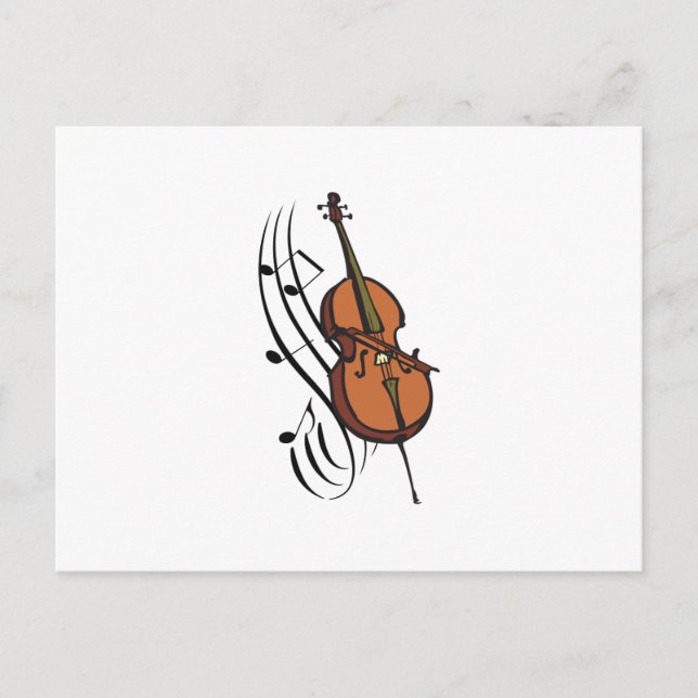 CARTE POSTALE CELLO ET MUSIQUE (Devant)