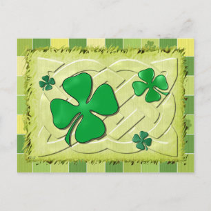Carte Postale Celtic Clover Irish 3D