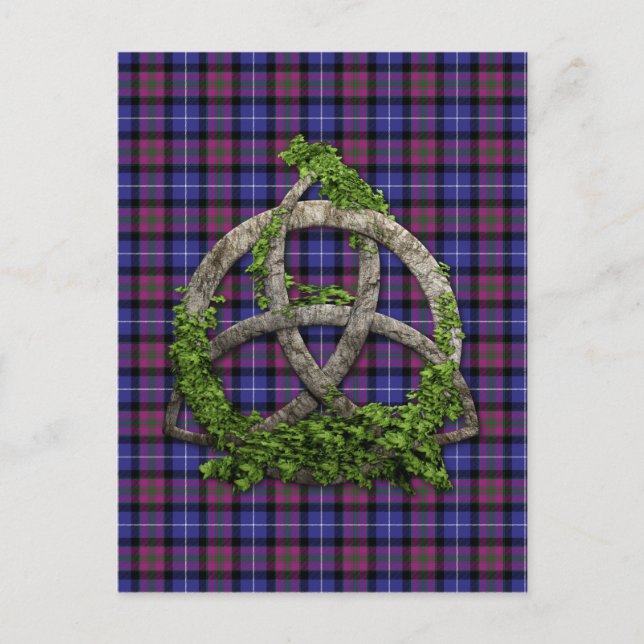 Carte Postale Celtic Trinity Knot Fierté D'Ecosse Tartan (Devant)