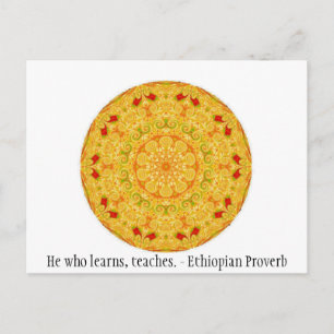 Carte Postale Celui qui apprend, enseigne. - Proverbe éthiopien