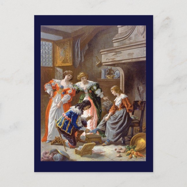 Carte Postale Cendrillon à essayer sur le Slipper (Devant)
