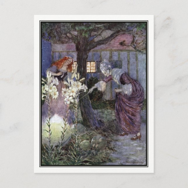 Carte Postale Cendrillon et fée mère - Millicent Sowerby (Devant)