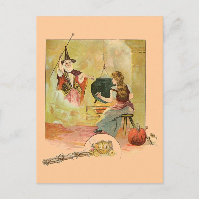 Carte Postale Cendrillon Et Sa Fée Dieu Mère (Devant)