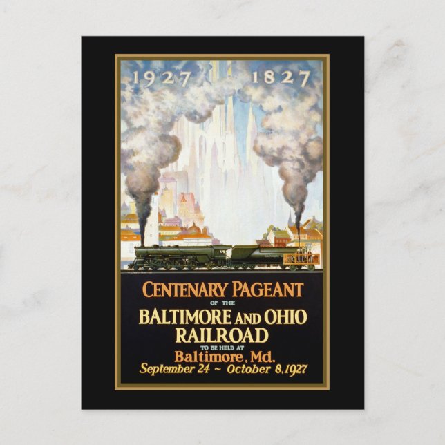 Carte Postale Centenaire Pageant Baltimore et Ohio Railroad (Devant)