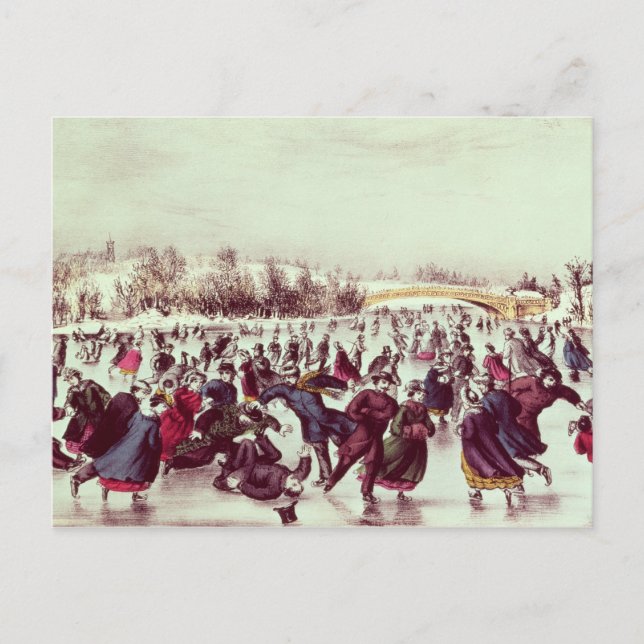 Carte Postale Central Park, Hiver : Le Carnaval de Patinage (Devant)