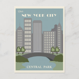 Carte Postale Central Park New York City Vintage voyage