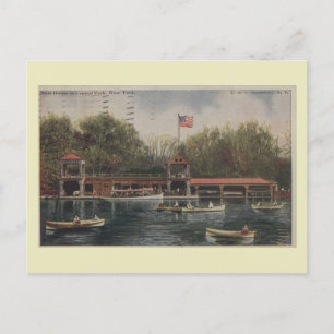 Carte Postale Central Park NY, Maison de la Barque, Vintage