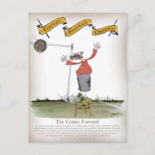 Carte Postale centre de football en avant rouge