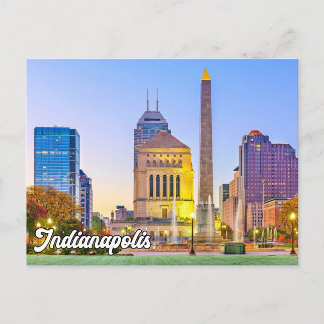 Carte Postale Centre-ville pittoresque Indianapolis, Indiana, Ét (Devant)