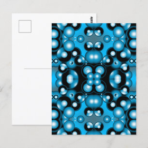 Carte Postale Cercle Concentrique Orbital Abstrait Art Bleu
