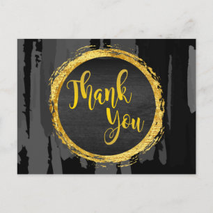 Carte Postale Cercle de Parties scintillant en or noir Merci Abs
