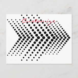 Carte Postale Cercle demi-ton Abstrait Zigzag Chevron