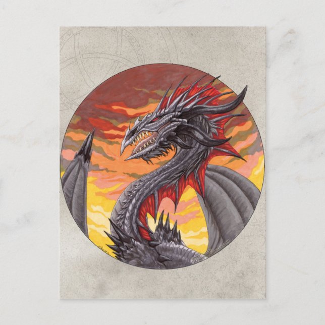 Carte Postale Cercle Dragon - Fer (Devant)