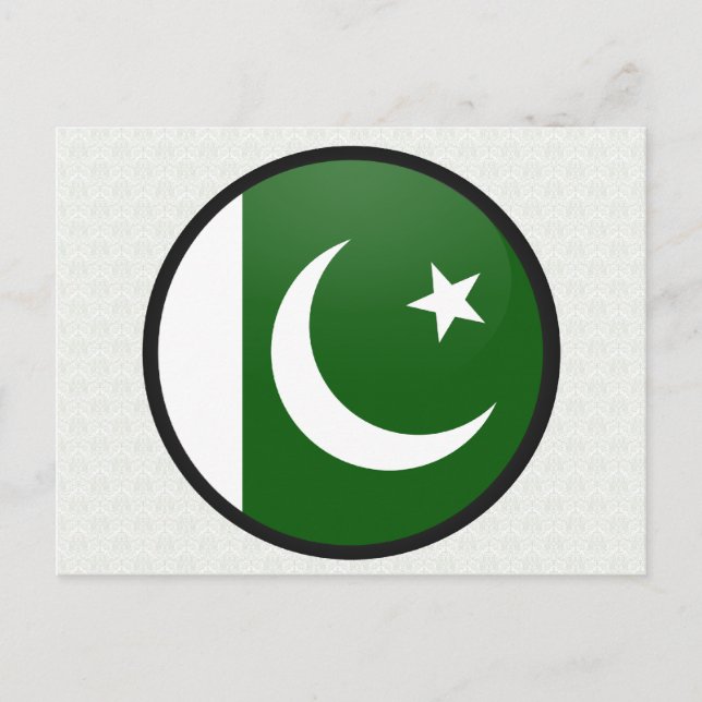 Carte Postale Cercle du drapeau de qualité pakistanaise (Devant)