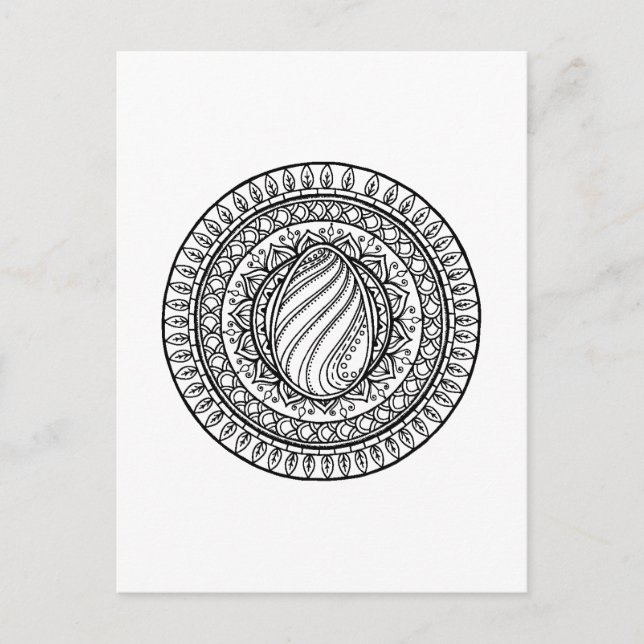 Carte Postale Cercle Tribal Doodle (Devant)