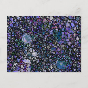 Carte Postale Cercles abstraits dessinés à la main, Bleu, Violet