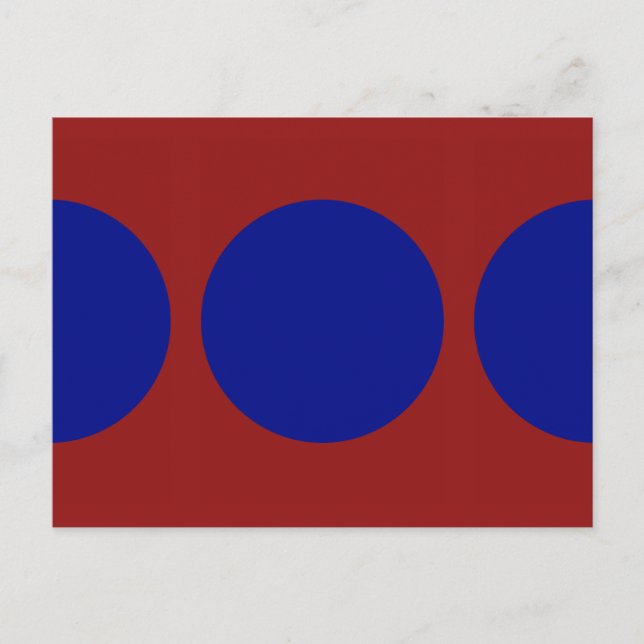 Carte Postale Cercles bleus sur rouge (Devant)