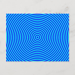 Carte Postale Cercles concentriques bleu aqua
