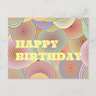 Carte Postale Cercles d'anniversaire heureux