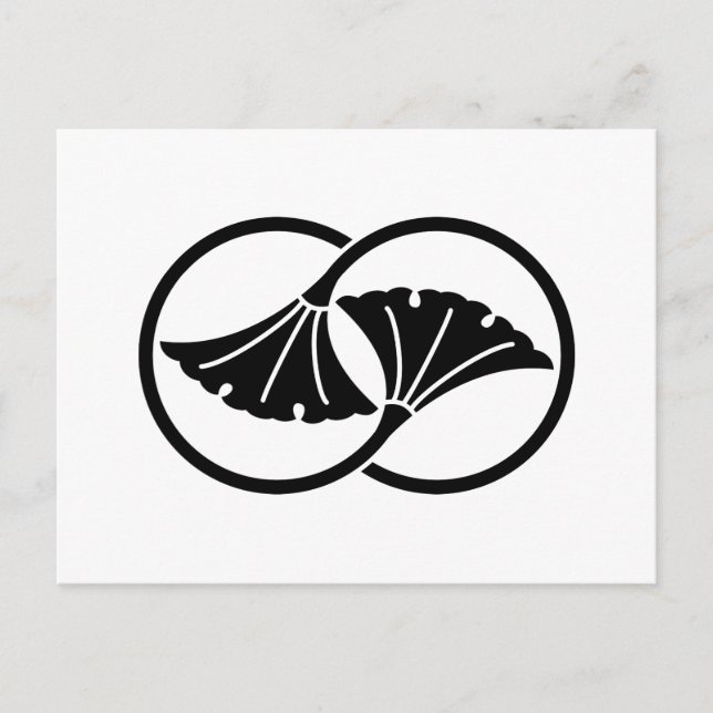 Carte Postale Cercles de feuilles de ginkgo liés (Devant)