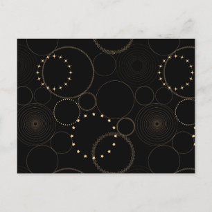 Carte Postale Cercles d'or astrologie roue astro graphique ciel