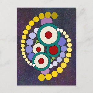 Carte Postale Cercles œuvre d'art abstrait