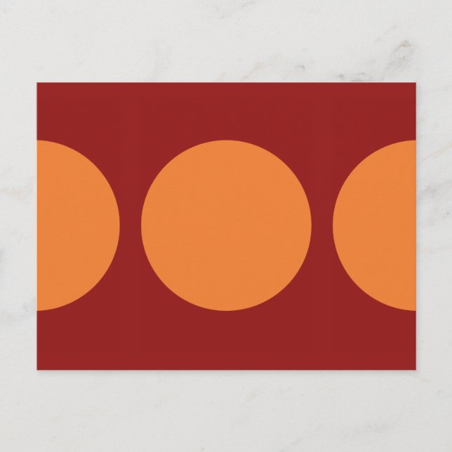 Carte Postale Cercles orange sur rouge (Devant)