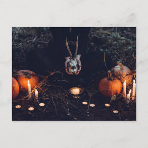 Carte Postale Cérémonie aux chandelles Occulte Déplaisant foncé
