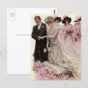 Carte Postale Cérémonie de mariage victorien vintage de la marié