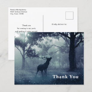 Carte Postale Cerf avec Antlers dans le Merci de la forêt ombrag