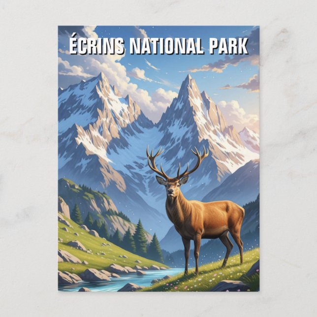 Carte Postale Cerf dans le Parc national des Écrins France Voyag (Devant)