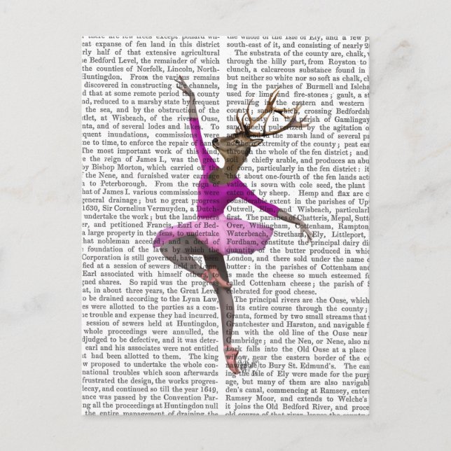 Carte Postale Cerf de ballet en rose (Devant)