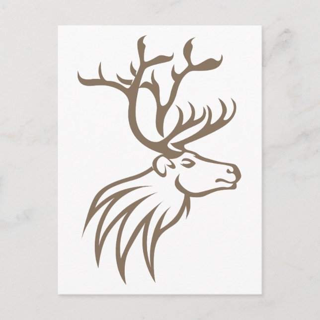 Carte Postale Cerf de caribou souriant (Devant)