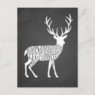 Carte Postale cerf de chevreuil gibier chasse chasse boucher via