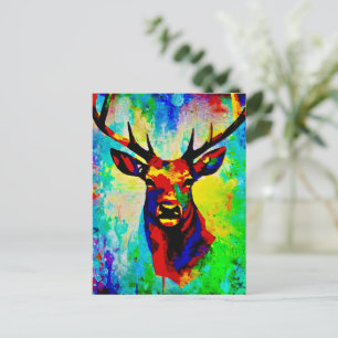 Carte Postale  cerf majestueux - Proud stag