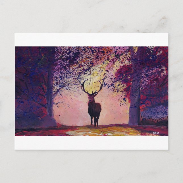 Carte Postale Cerf venant des clairières II (Devant)