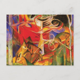 Carte Postale Cerfs dans la forêt par Franz Marc