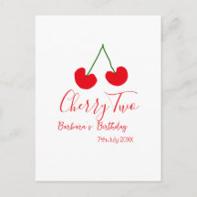 Cerise deux 2e anniversaire cerise rouge simple en