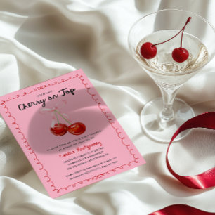 Carte Postale Cerise Whimsical Coquette sur le Baby shower supér
