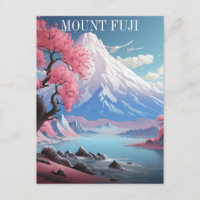 Cerisiers en fleurs du mont Fuji Voyage Rétro