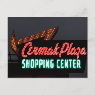 Carte Postale Cermak Plaza, Neon Connectez-Vous À Berwyn Il.