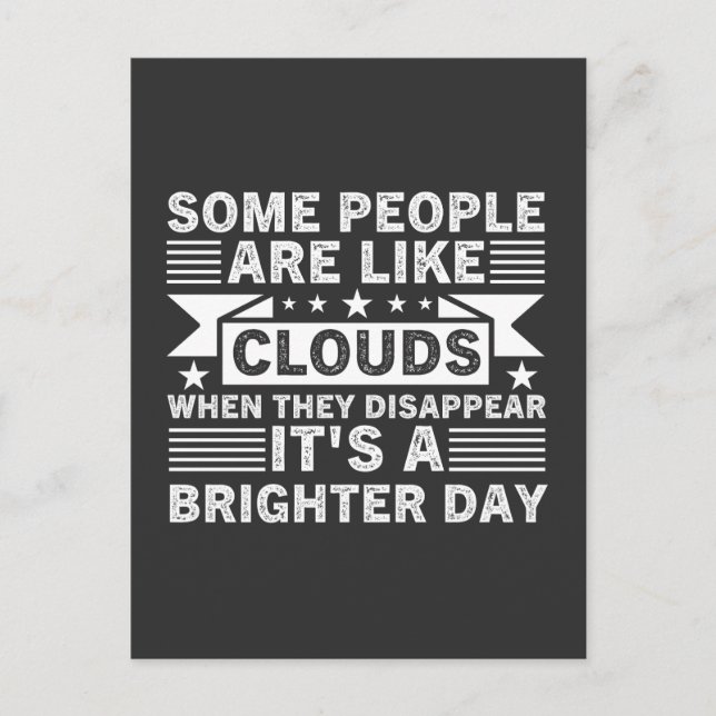 Carte Postale Certaines personnes sont comme des nuages Quand el (Devant)