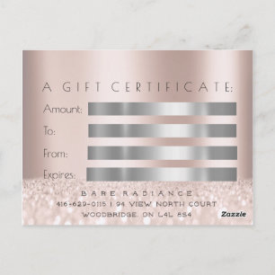 Carte Postale Certificat cadeau Electrolyse Enlèvement cheveux g